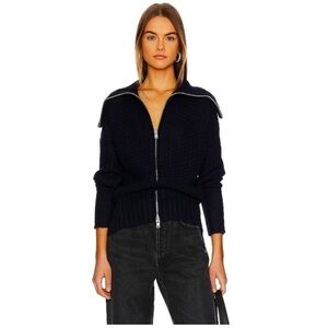 Autumn Cashmere chunky Shaker Zip Jacket in Peacoat
Color:Peacoat